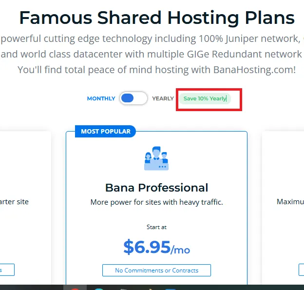 banahosting 10% OFF On Shared Hosting Plans.webp
