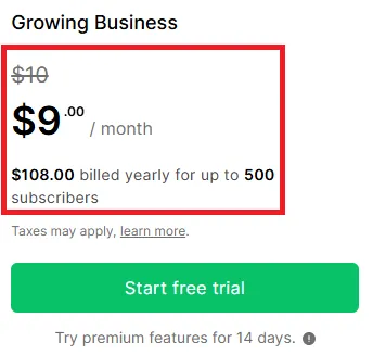mailerlite 10 percent off on plans.webp