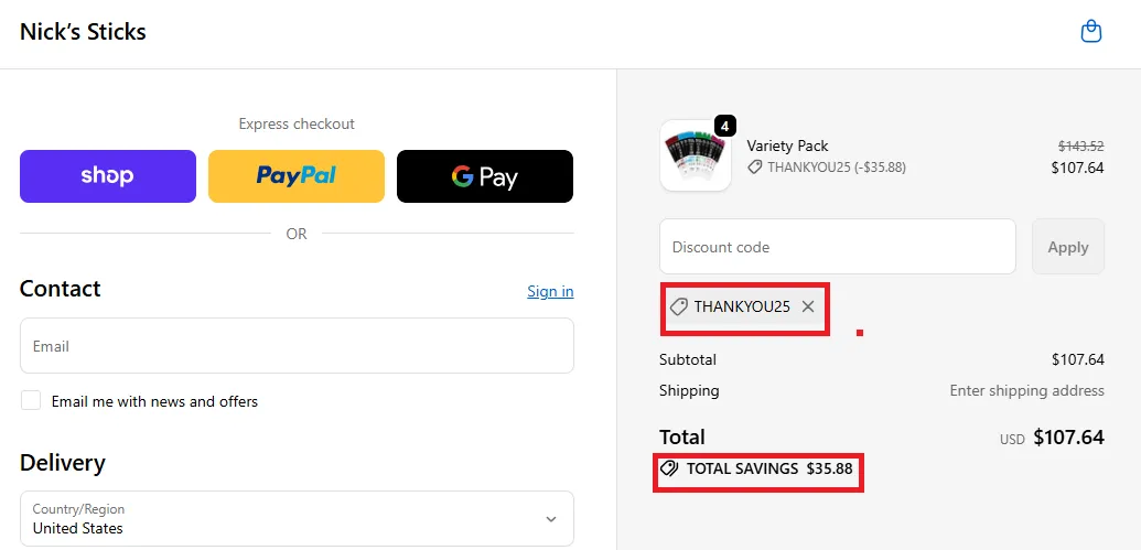 Nicks-Sticks 25% OFF Coupon.webp
