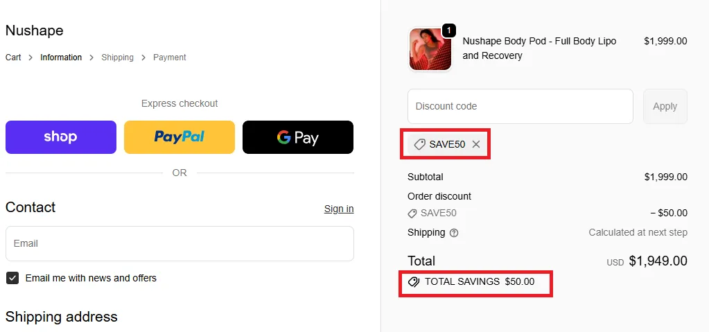 nushape 15% discount coupon code.webp