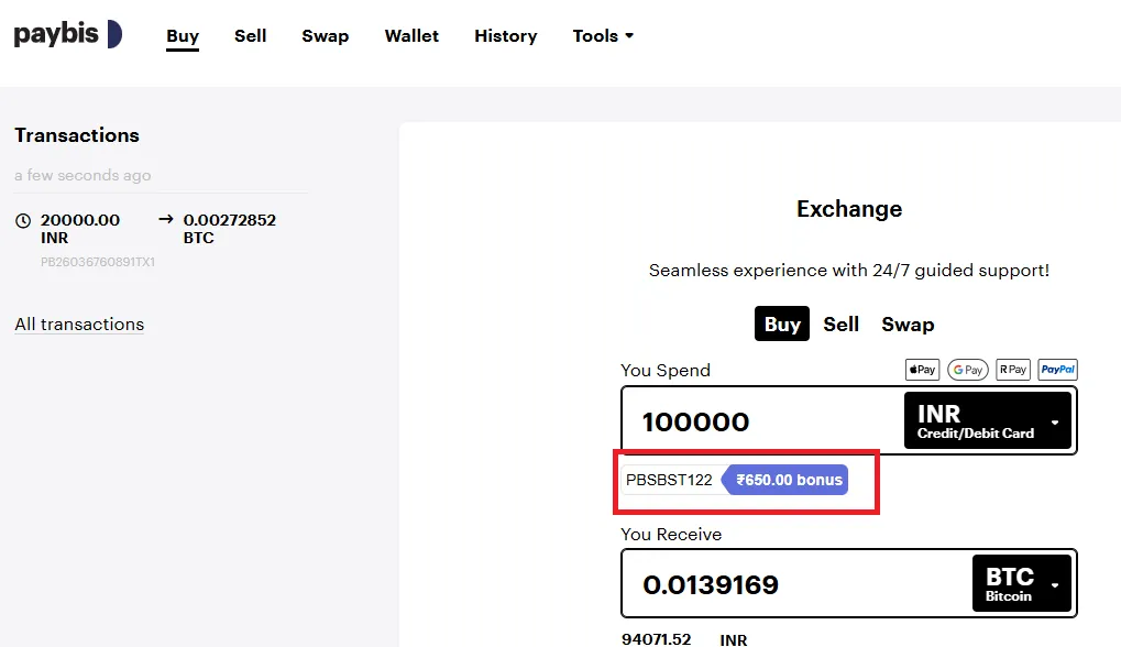 paybis 2 percent off working coupon.webp