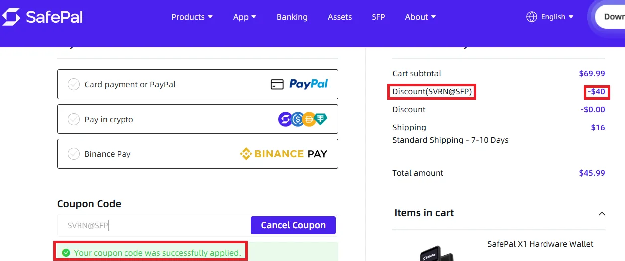 safepal $40 off discount code.webp