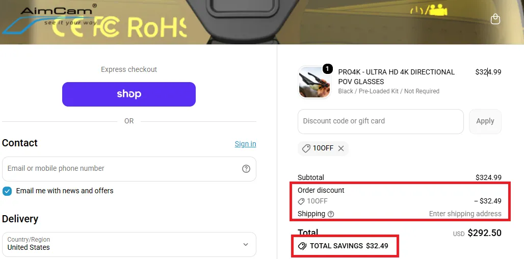Aimcam offer
