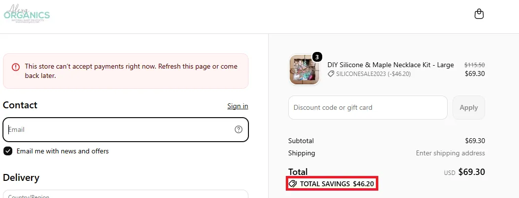 Alexaorganics 40% off coupon