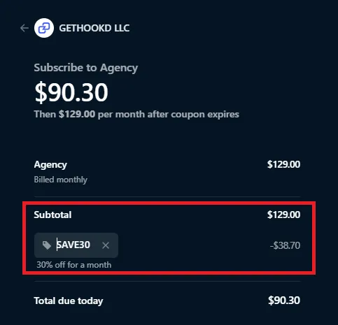 Gethookd 30% off coupon code