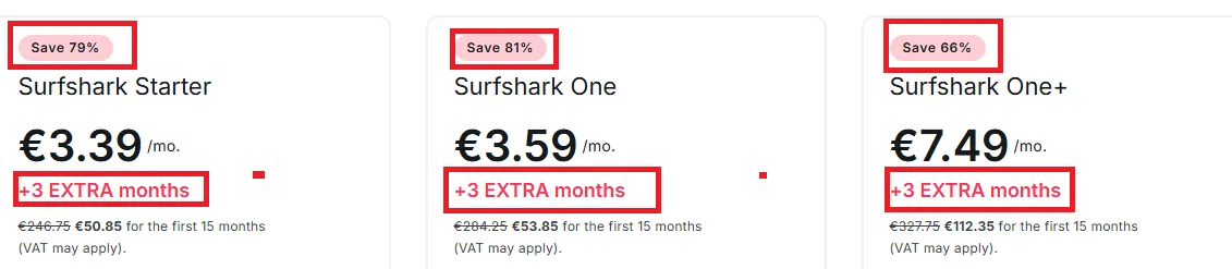 Surfshark 80% off on annual plan