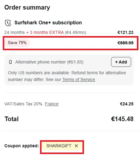 Surfshark latest coupon
