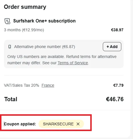 Surfshark 10% off coupon code