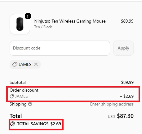 Ninjutso 3% off coupon code