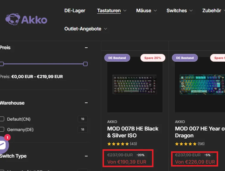 Akkogear 5% off deal
