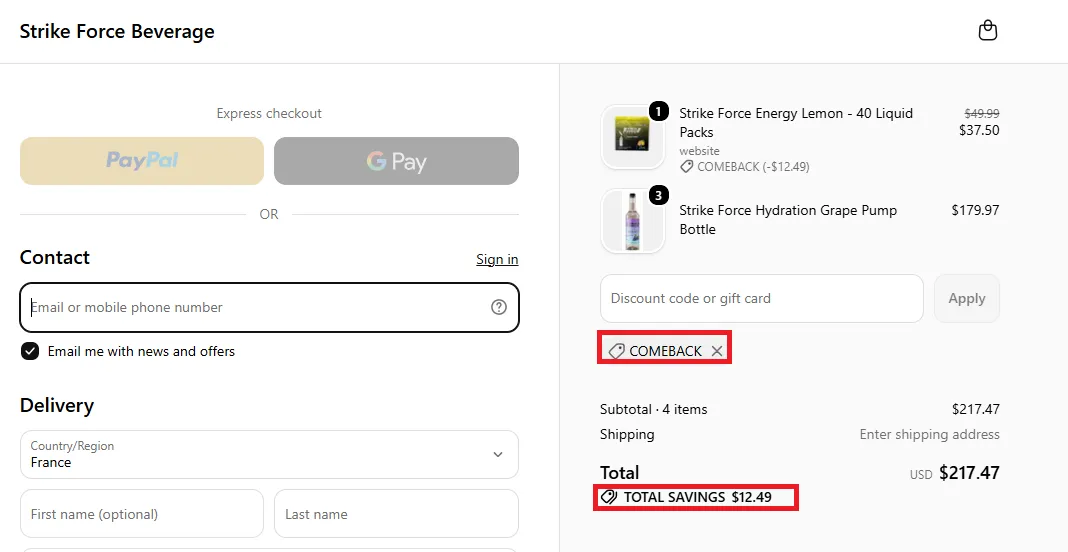 Strikeforceenergy 25% off coupon