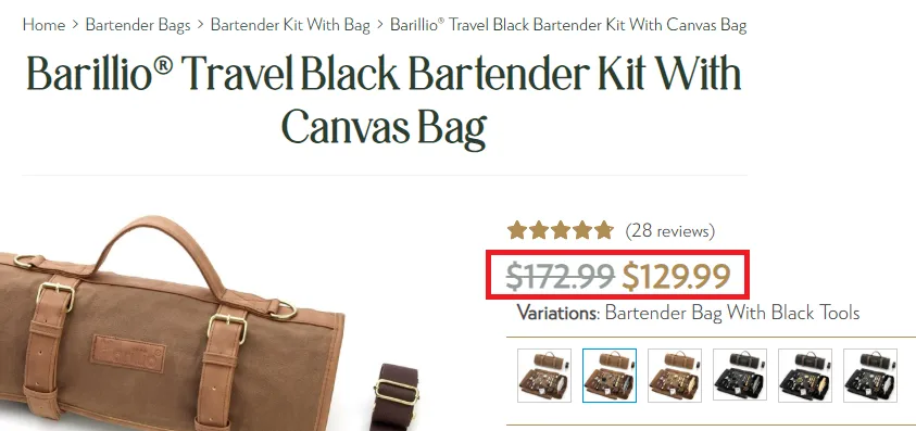 Barillio Barware 20% off deal