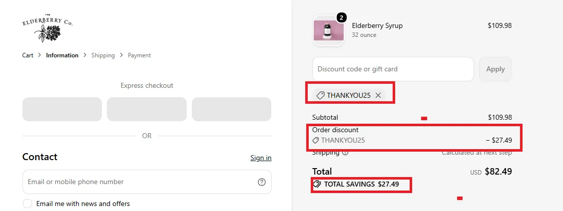Theelderberryco 25% off coupon