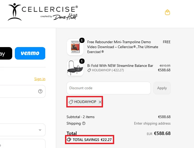 Cellercise 15% off discount code