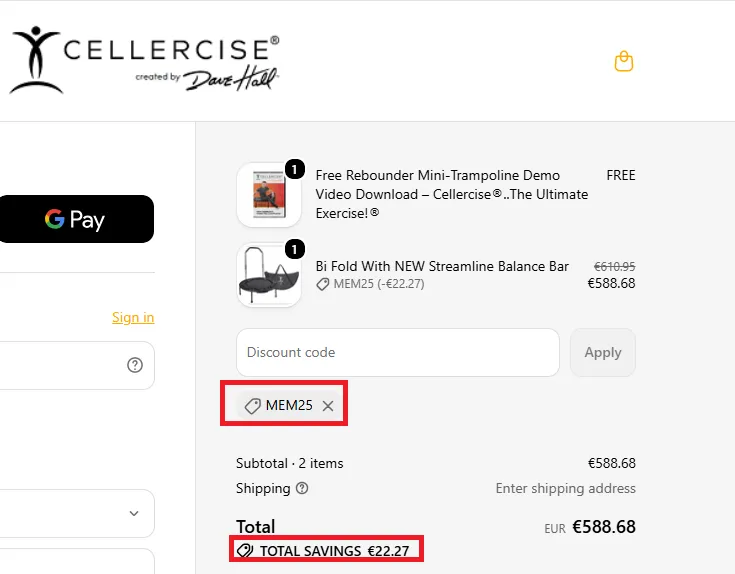 Cellerciser 25% off coupon
