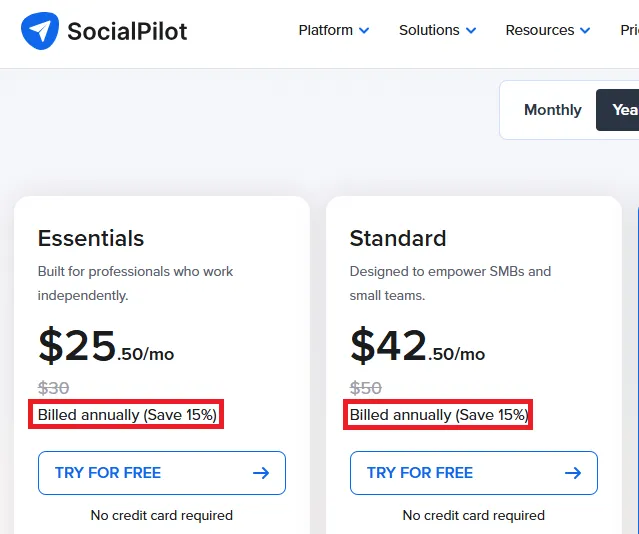 Socialpilot plans offer
