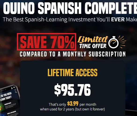 Ouinolanguages 70% off spanish learning course