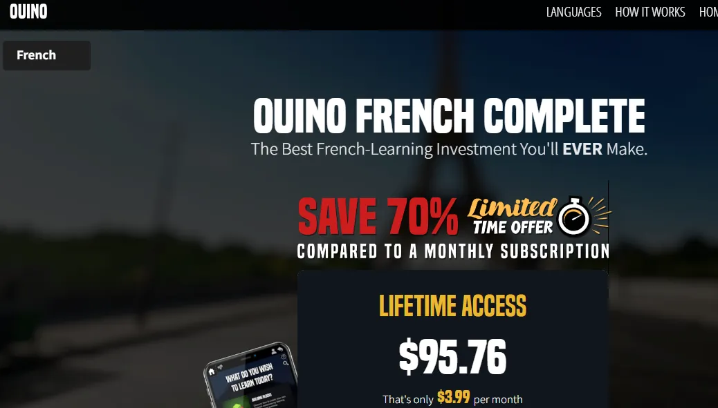 Ouinolanguages 70% off discount offer