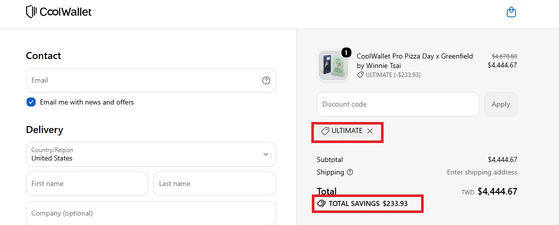 Coolwallet 12% off coupon code