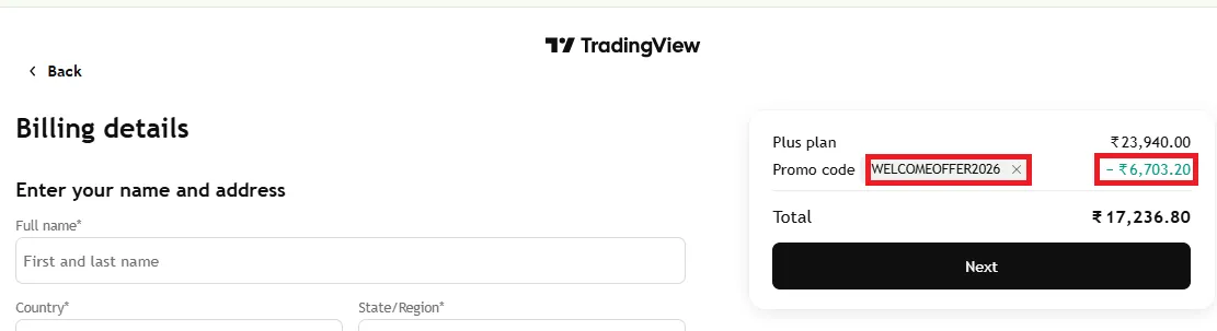 Tradingview 40% off coupon