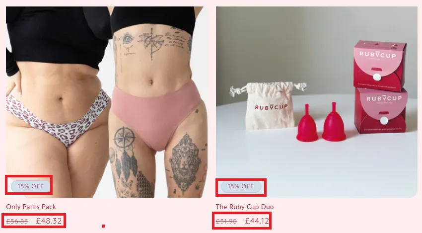 Rubycup 15% off offer