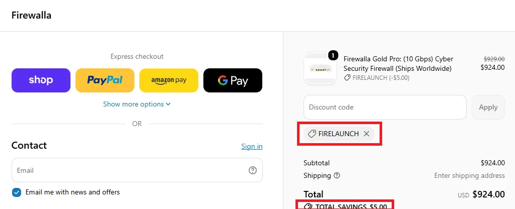 Firewalla latest coupon code