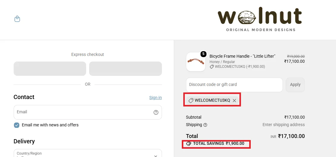 Walnutstudiolo 10% off discount code