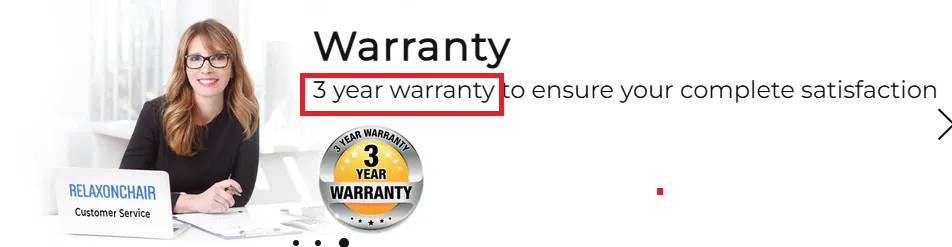 Relaxonchair years warranty