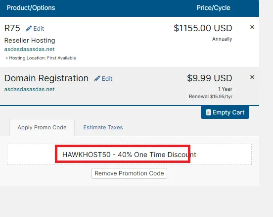 Hawkhost latest coupon