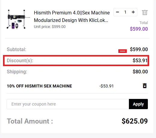 Hismith 10% off discount offer Copy