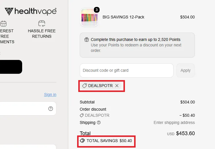Healthvape latest coupon