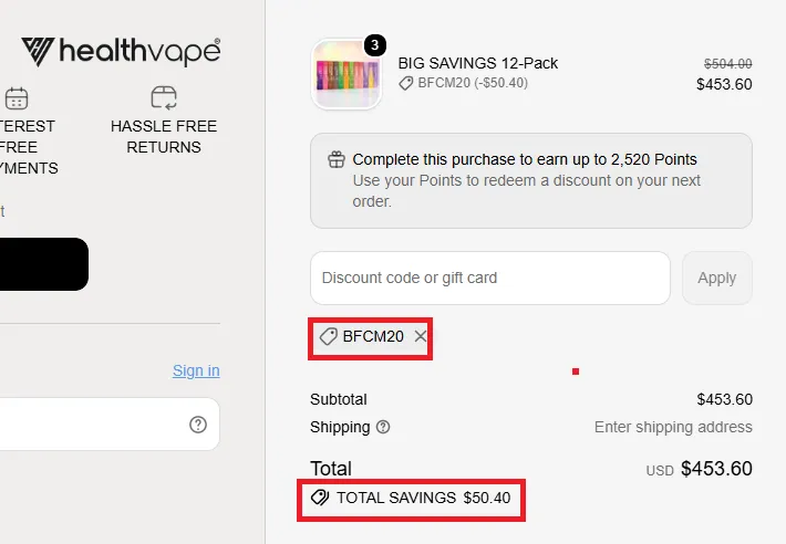 Healthvape 12% off coupon code