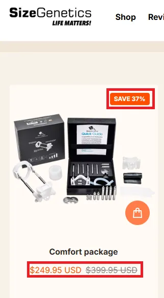 Sizegenetics 37% off discount