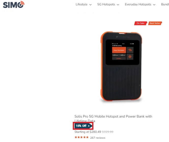Simo 15% off