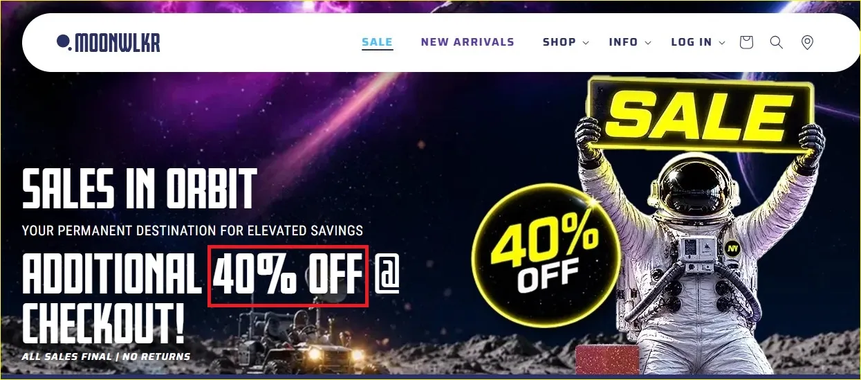 Moonwlkr 40% Promo Offer